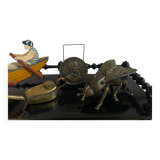 Cendrier mouche en laiton ancien