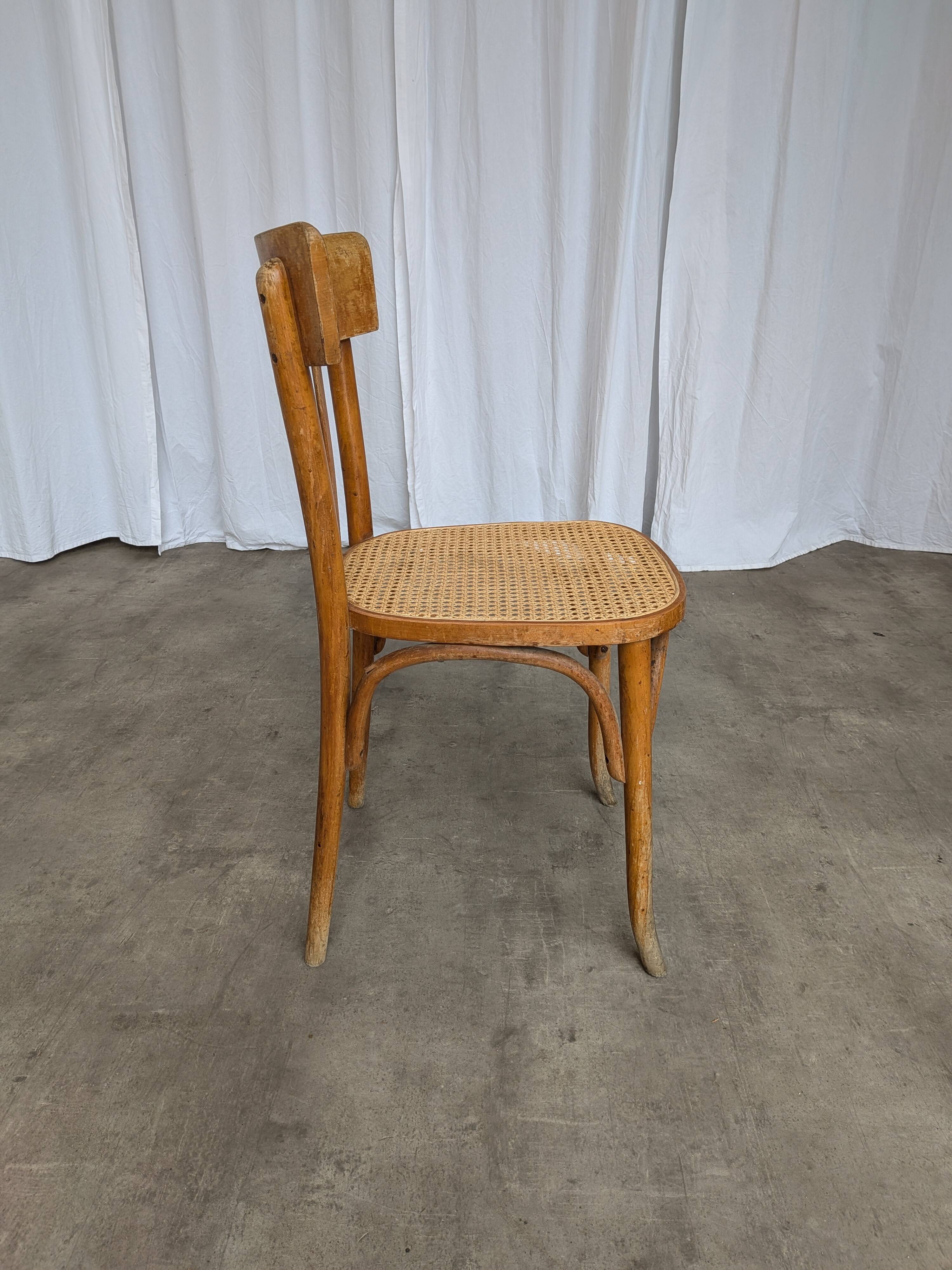 Vintage Cane Seat Dining Chair: 1970s Yugoslavia, Boho Interior