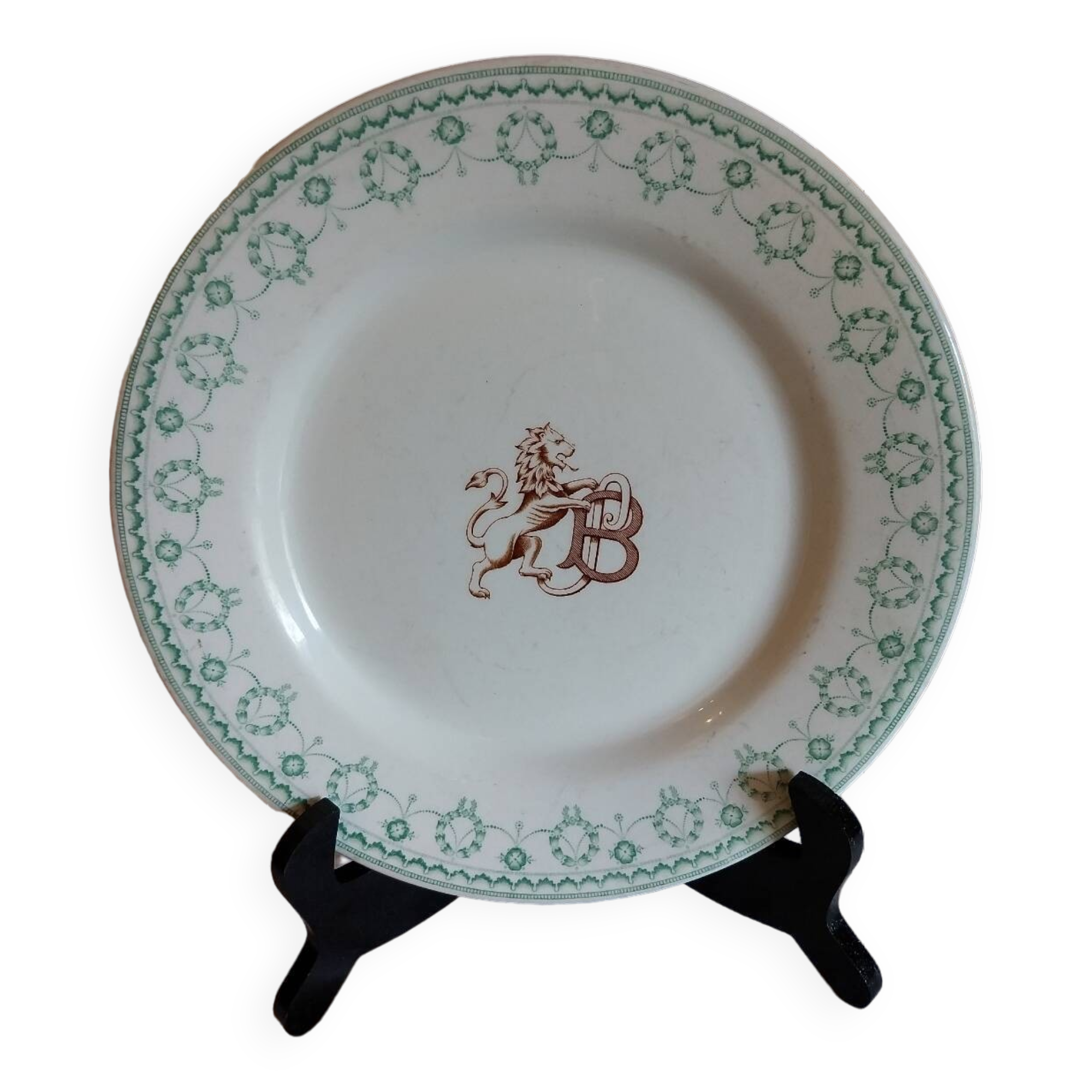Assiette plate antique terre de fer Cauldon ware