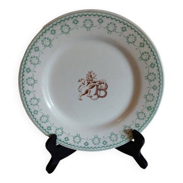 Assiette plate antique terre de fer Cauldon ware