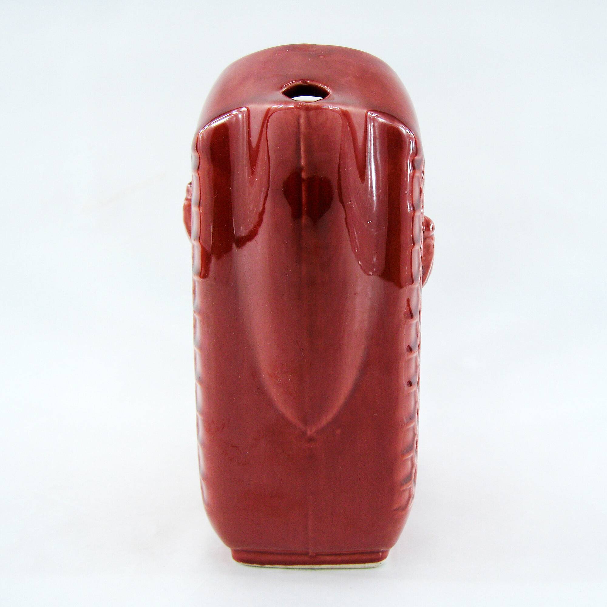 Red ceramic pitcher - bees and honeycombs decor - St Clément France - vintage 60s