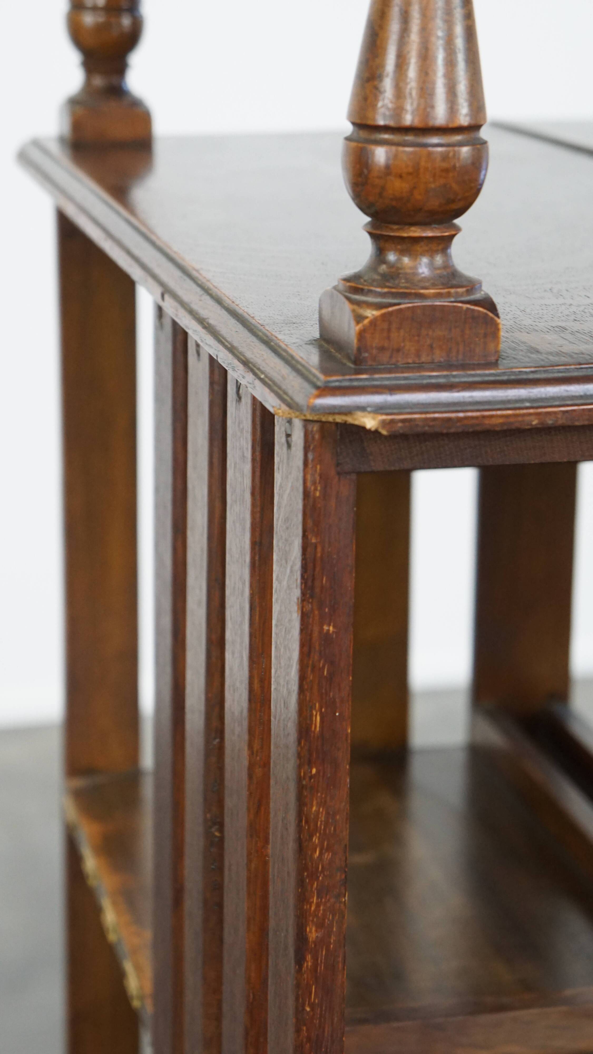 Large Antique English Oak Library Book Carousel