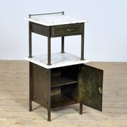 Brass Nightstand With Marble Top, 1910's