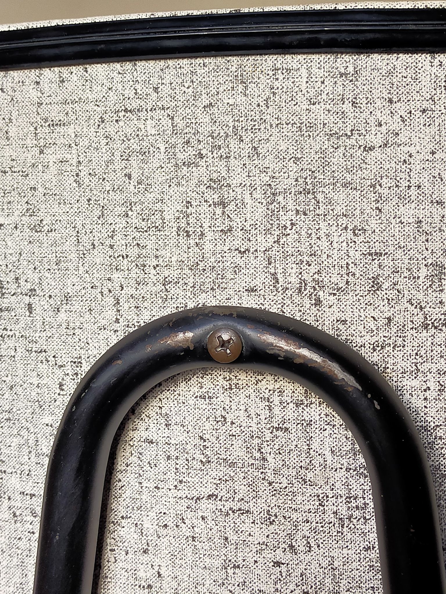 Speckled skaï chair and feet black metal tubes 50s
