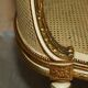 Louis XVI Bergère canapé in gilded wood with double caning