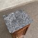 Louis Philippe bedside table from the 19th century in solid wood and grey marble.