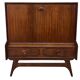 Vintage teak wall cabinet with flap door 1960s design wall unit
