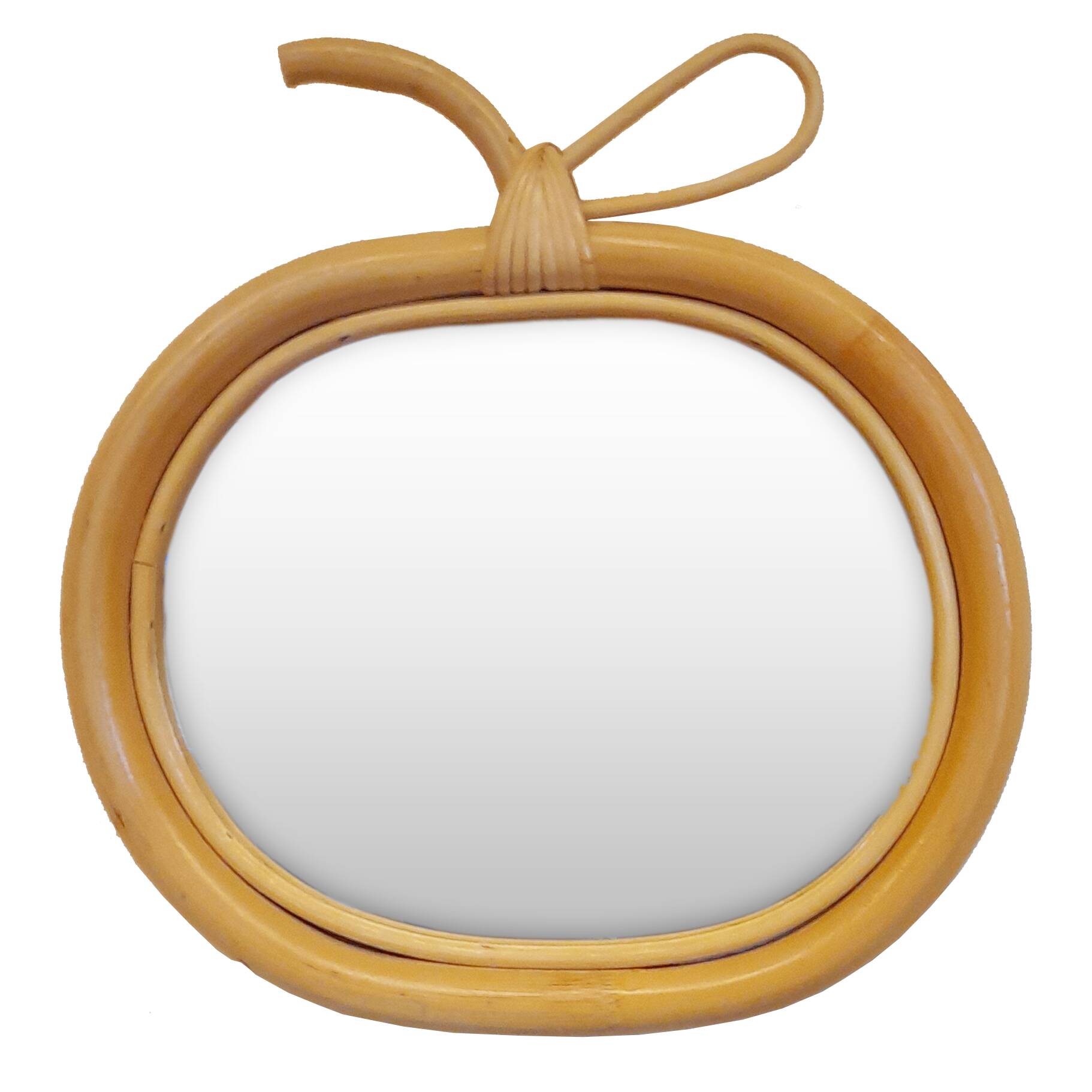 Rattan apple mirror