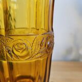 Amber molded glass vase