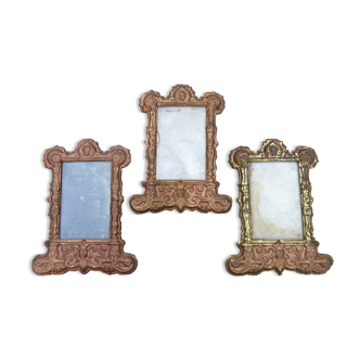 Set of 3 old tin frames stamped late nineteenth century