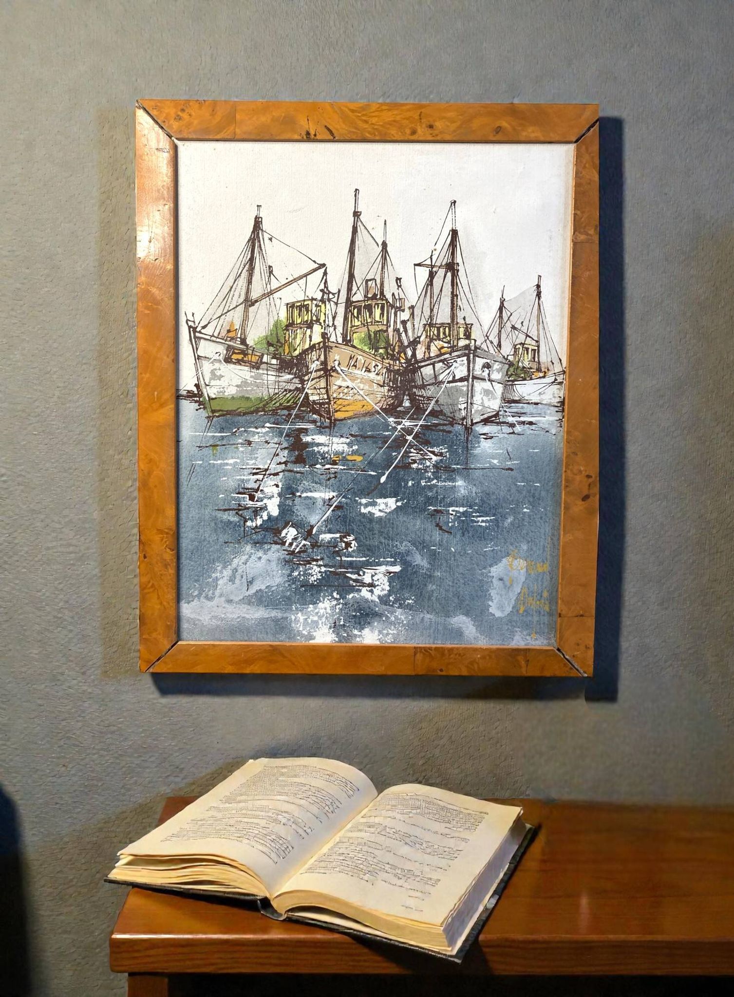 DUFOUR (Bernard), Oil on canvas, The Trawlers, 20th century