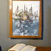 DUFOUR (Bernard), Oil on canvas, The Trawlers, 20th century