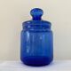 Vintage cobalt blue glass jar