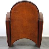 Great sheep leather Artdeco design armchair with a unique design