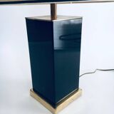 Hollywood Regency Style Black & Gold Square Table Lamp, 1970s