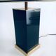 Hollywood Regency Style Black & Gold Square Table Lamp, 1970s