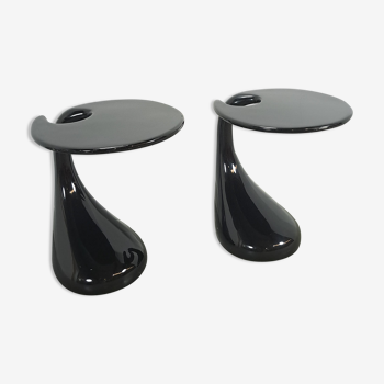 Vintage Space age teardrop plastic table black, side table