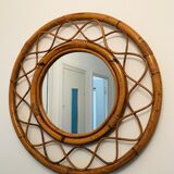 Rattan mirror, 70 cm