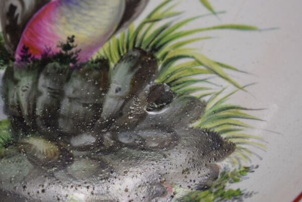 Ancienne Assiette Oiseau Emile Galle Saint Clement