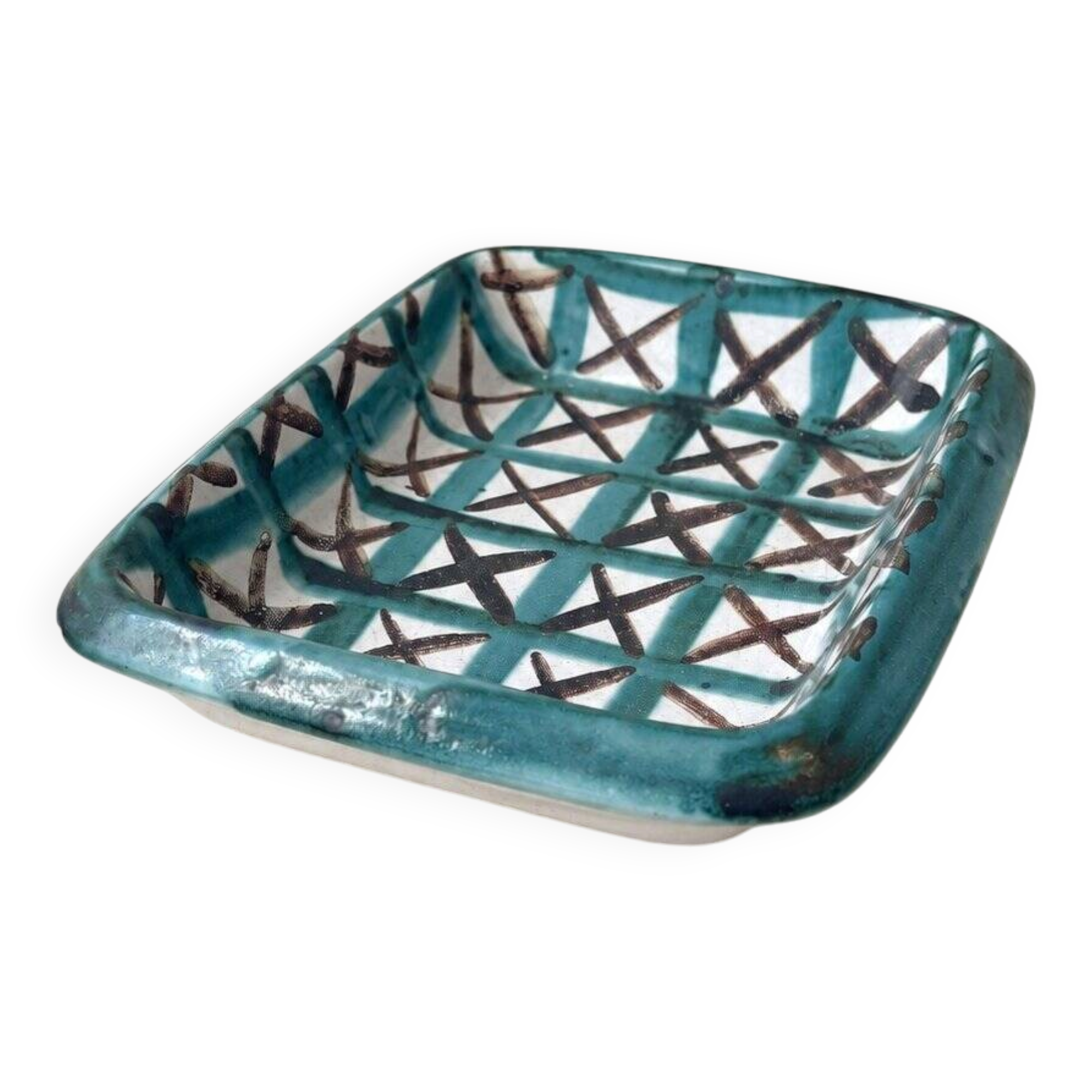 Coupelle rectangulaire en céramique de R. Picault, années 60