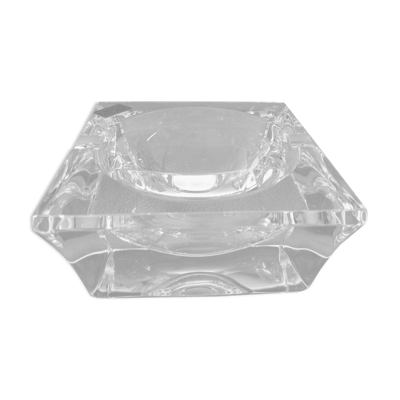 Cendrier en cristal massif moderniste design fait main art