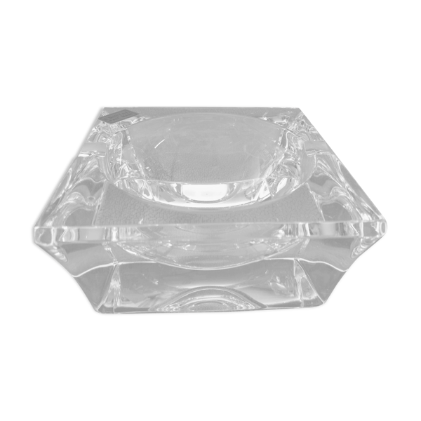Cendrier en cristal massif moderniste design fait main art