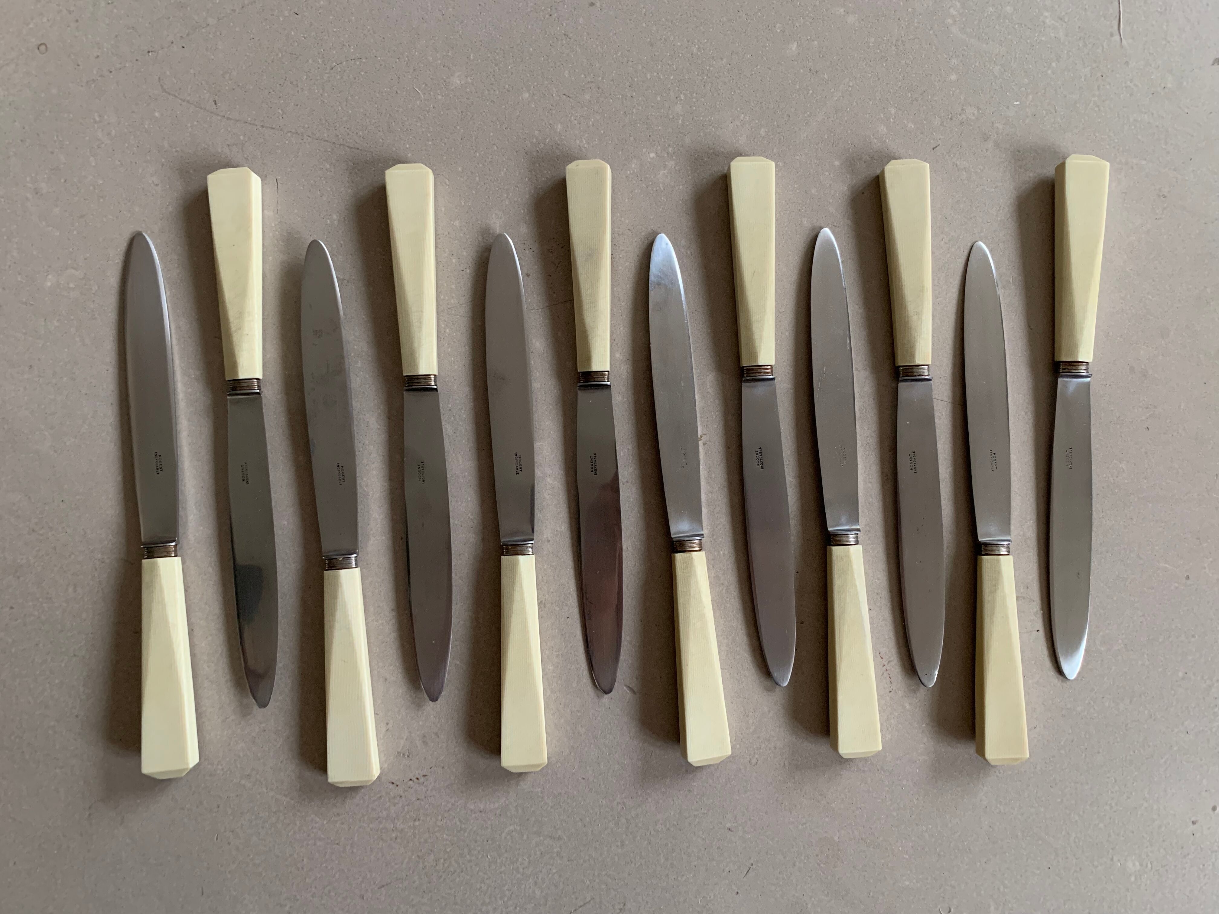Set of 12 old Nogent knives