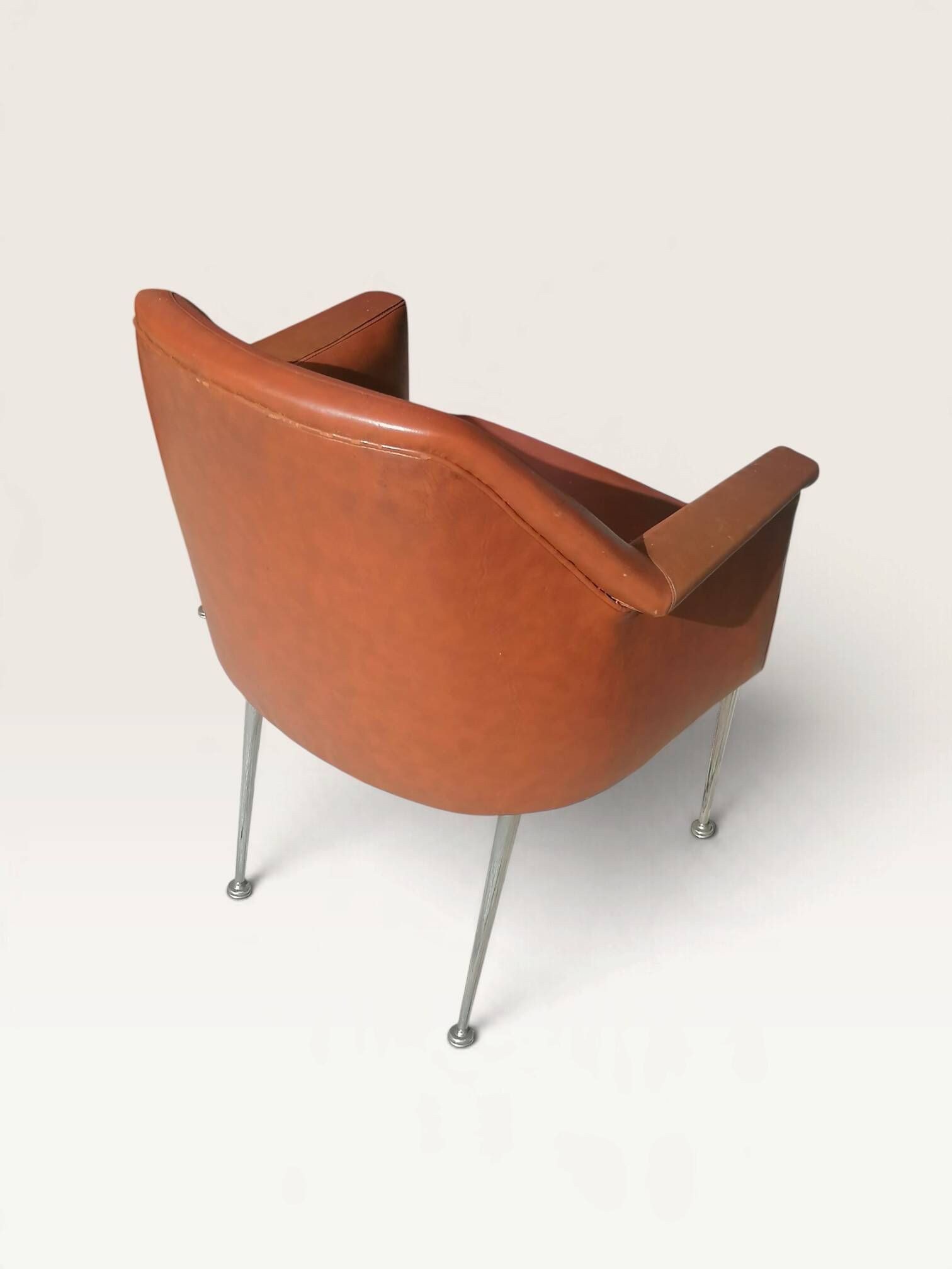 Pair of vintage Deauville brown armchairs - 1950s - 1960s