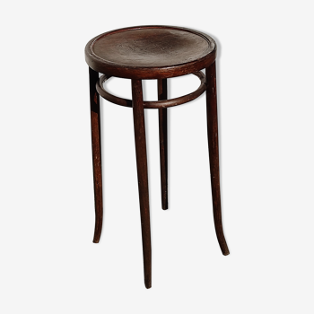 Ancien tabouret haut de bar vintage Fischel en hêtre bois tourné