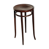 Ancien tabouret haut de bar vintage Fischel en hêtre bois tourné
