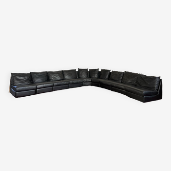 Modular leather sofa