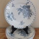 6 flat plates Sarreguemines U&C Flore - blue