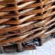 Handmade woven and dyed willow harvest basket.