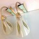 Paire d'appliques  en laiton et verre cornet / vintage années 50-60