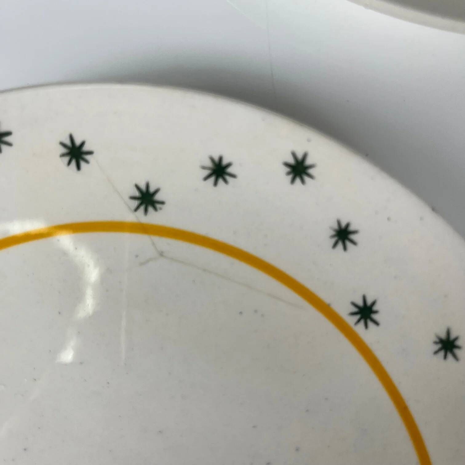 Set of 4 dessert plates GIEN, Primefleur creation, model "Constellation", 1950.