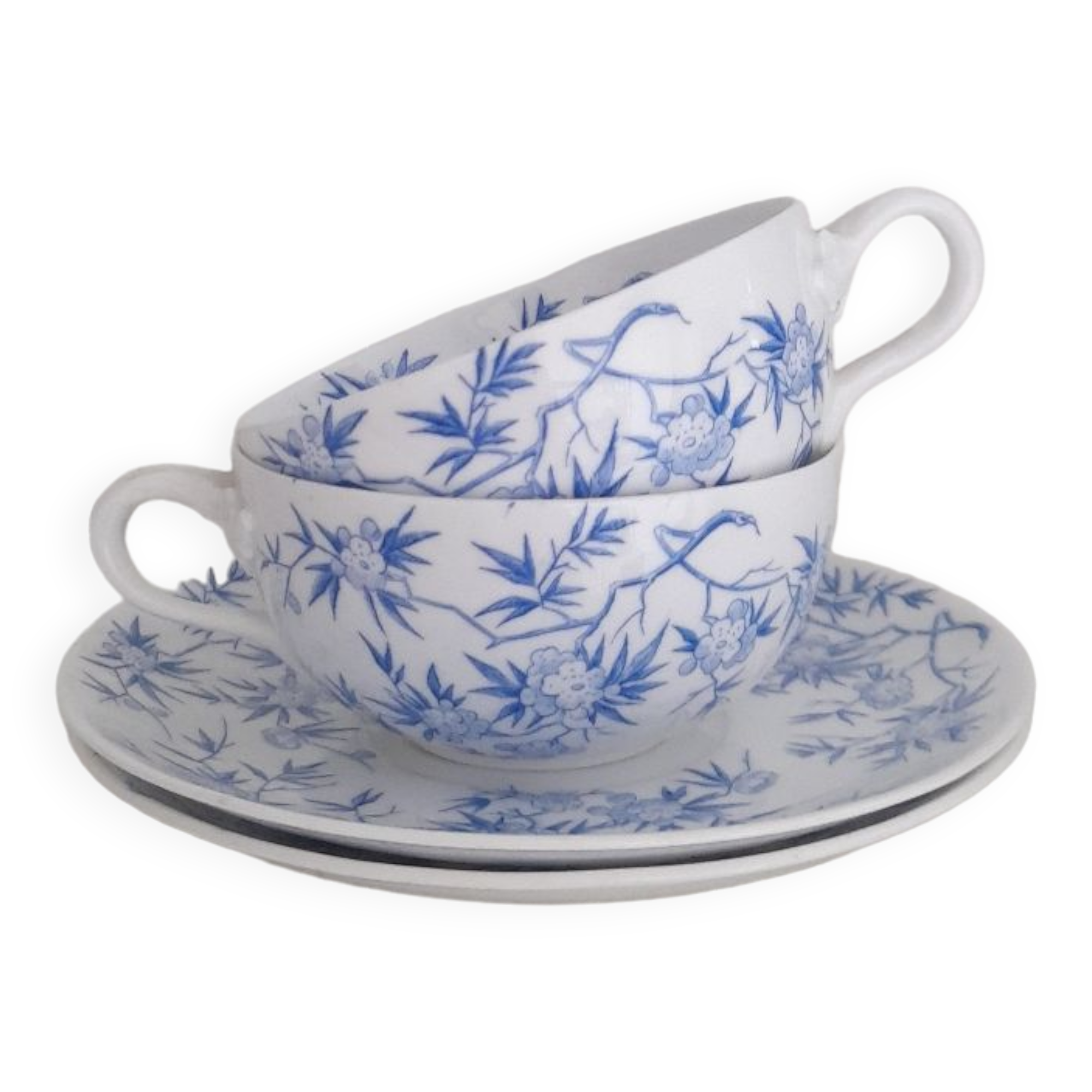 2 tea cups fine porcelain Sarreguemines