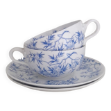2 tasses à thé porcelaine fine Sarreguemines