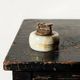 Small vintage copper and onyx table lighter, gold-plated metal and copper, 1960s-1970s