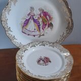 Pastry service / cake 10 dessert plates + 1 main course - FD Chauvigny - France