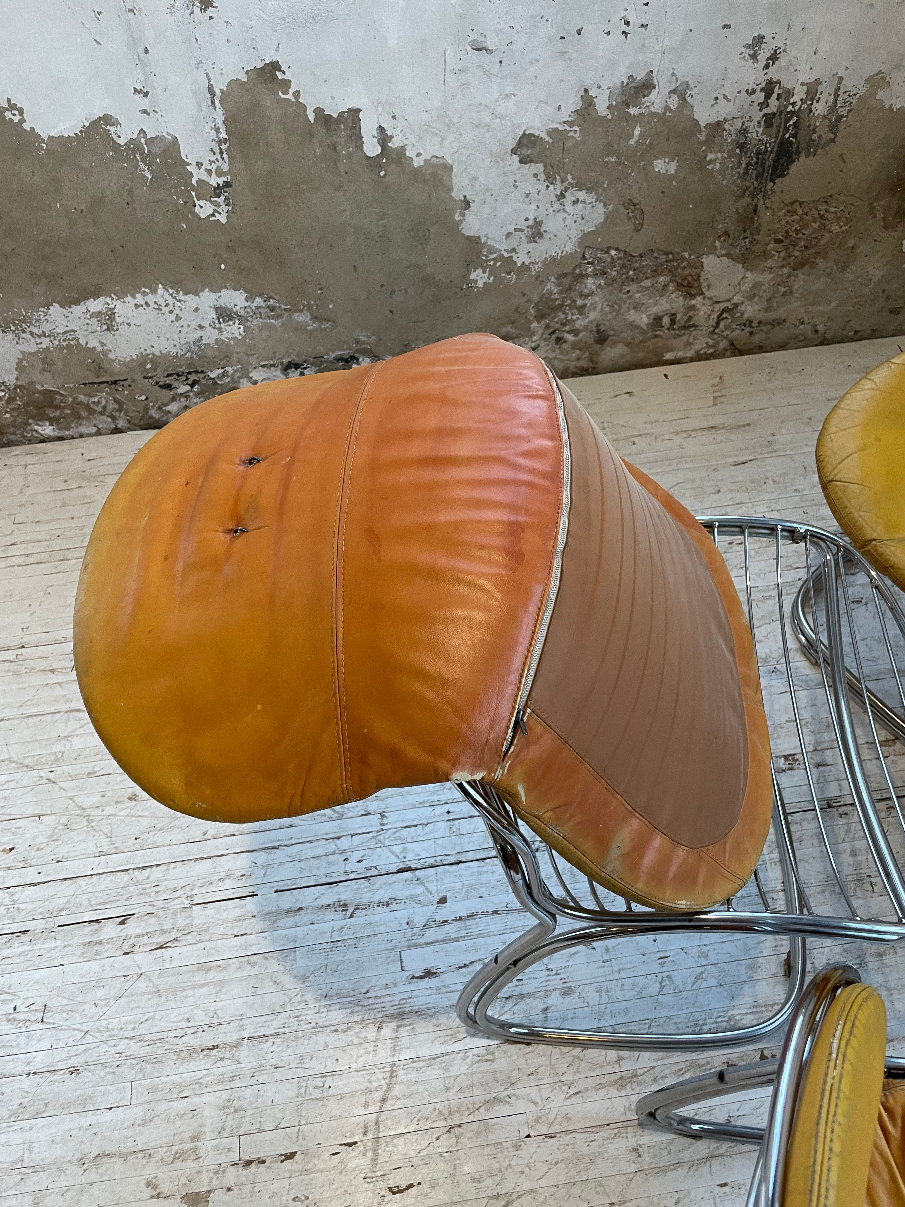 4 chairs Rinaldi "Sabrina" yellow leather