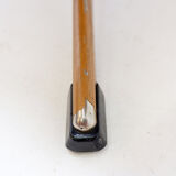 Brown leather swivel footrest with metal base - De Sede, Switzerland.