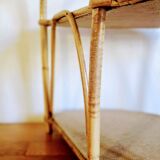 Corner wicker shelf