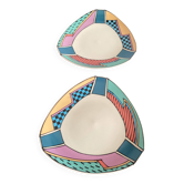 Deux assiettes triangulaires Rosenthal Flash, vintage des années 1980.