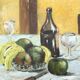 Signed still life, oil on canvas