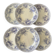 Set of 6 dessert plates Creil & Montereau Bouquets • Antique earthenware