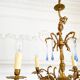 Élégant lustre vintage en bronze avec pampilles Murano bleu saphir – 5