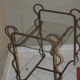 Oxidized iron table and glass tray