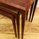 Rosewood nesting tables by Johannes Andersen, for Silkeborg Denmark 1960