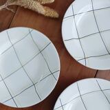 Set of 3 Salins soup plates, check pattern