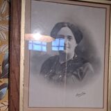 Lot of 2 victorian couple photo frames portrait ancestor painting woman and man xix france